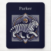 Vintage Tiger Navy Blau Mousepad (Vorne)