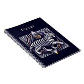 Vintage Tiger Navy Blau Notizblock (Rechte Seite)