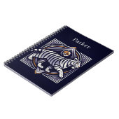 Vintage Tiger Navy Blau Notizblock (Linke Seite)