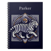 Vintage Tiger Navy Blau Notizblock (Vorderseite)