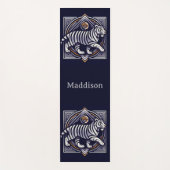 Vintage Tiger Navy Blau Yogamatte (Vorderseite)