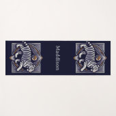 Vintage Tiger Navy Blau Yogamatte (Vorderseite (Horizontal))