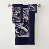Vintage Tiger Navyblau Badhandtuch Set (Insitu)