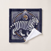 Vintage Tiger Navyblau Badhandtuch Set (Waschlappen)