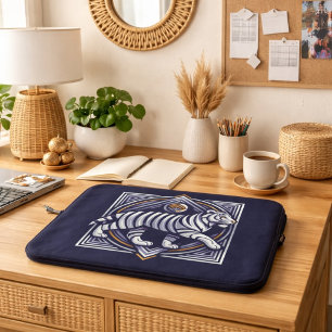 Vintage Tiger Navyblau Laptopschutzhülle