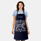 Vintage-Tiger-Navyblau-Schürze Schürze (Getragen)