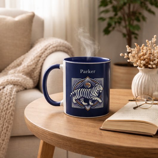 Vintage Tiger Navyblau Tasse