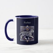 Vintage Tiger Navyblau Tasse (Links)