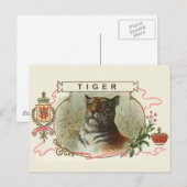 Vintage Tiger Postkarte (Vorne/Hinten)