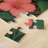 Vintage Tiger Puzzle with Pink Tropical Flowers (Seite)