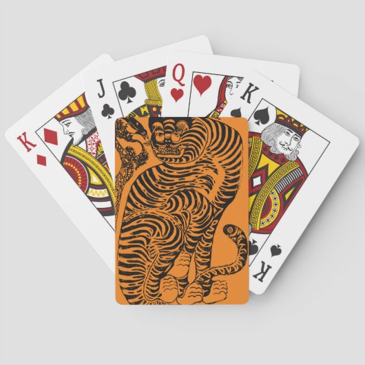 Vintage Tiger Spielkarten – Japanischer Holzschnit (Rückseite)