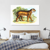 Vintage Tiger-Tierdarstellung Leinwanddruck (Insitu (Schlafzimmer))