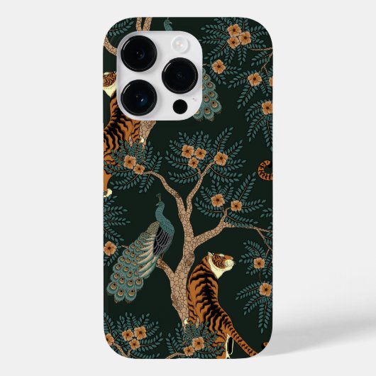 Vintage Tiger und Pfau Case-Mate iPhone Hülle (Rückseite)