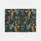 Vintage Tiger und Pfau Fleecedecke (Vorderseite (Horizontal))