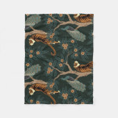 Vintage Tiger und Pfau Fleecedecke (Vorderseite)