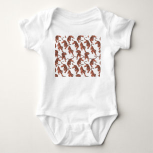 Vintage Tiger, von Hand gezeichnet nahtloses Muste Baby Strampler