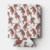 Vintage Tiger, von Hand gezeichnet nahtloses Muste Dosenkühler (Rückseite)