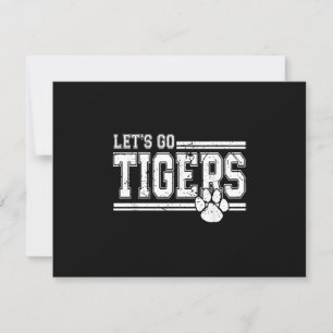 Vintage Tigers Schul Sport Name Retro RSVP Karte