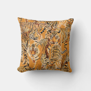 Vintage-Tigersafari-Wildlife-Muster Kissen