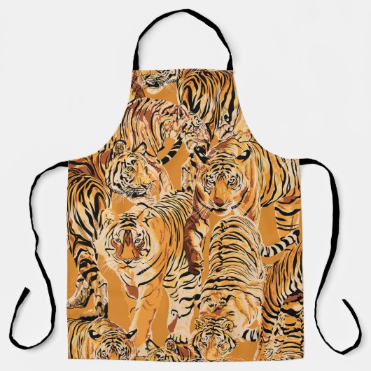 Vintage-Tigersafari-Wildlife-Muster Schürze (Vorderseite)