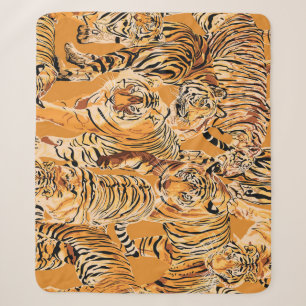 Vintage-Tigersafari-Wildlife-Muster Sherpadecke