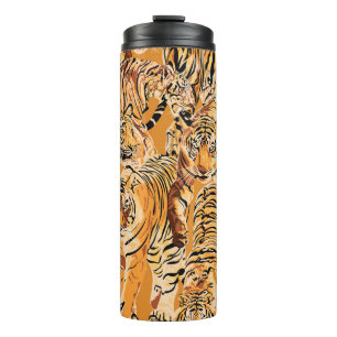 Vintage-Tigersafari-Wildlife-Muster Thermosbecher