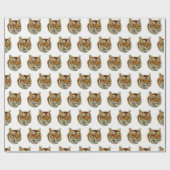 Vintage-Tigerschädel Geschenkpapier (Flach)