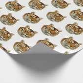 Vintage-Tigerschädel Geschenkpapier (Ecke)