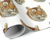 Vintage-Tigerschädel Geschenkpapier (Rolleneckpunkt)