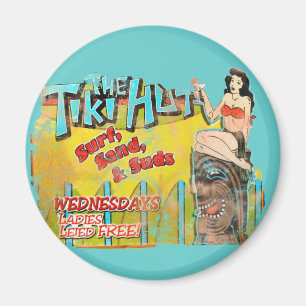 Vintage Tiki Hütte lustig Magnet
