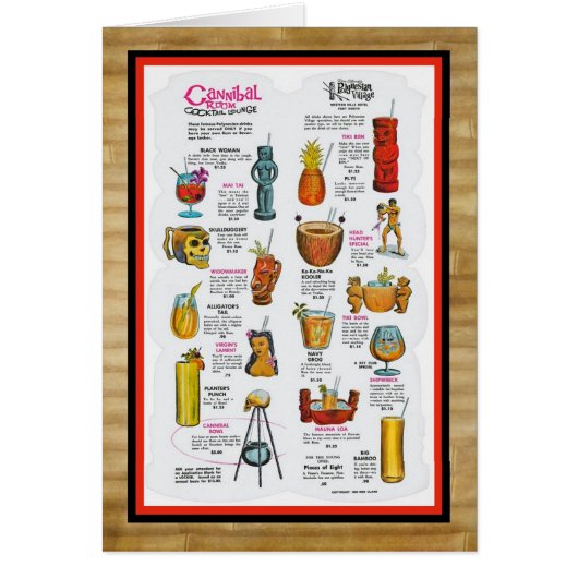 Vintage Tiki Menükunst! (Vorne)
