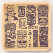 Vintage-Tiki-Set Untersetzer (Vorderseite)