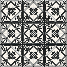 Vintage Tile aus Schwarz und Weiß Fliese