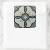 Vintage Tile Quadratischer Aufkleber (Tasche)