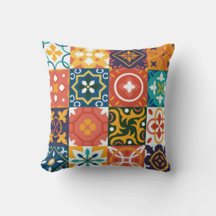 Vintage tiles Vintage background. Traditional geom Kissen