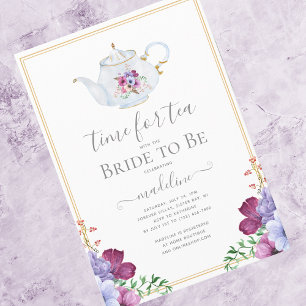 Vintage Time For Tea Florale Hochzeitsshower Einladung