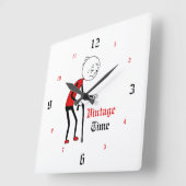 Vintage Time Quadratische Wanduhr (Winkel)