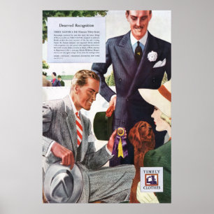 Vintage Timely Clothes Anzeige von 1937 Poster