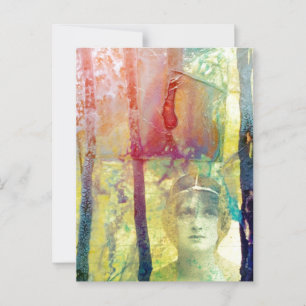 Vintage Tinte für gemischte Medien Postkarte