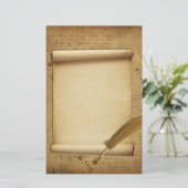 Vintage Tinte und kurze Stationäre Briefpapier (Stehend Vorderseite)