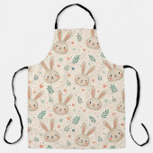 Vintage Tiny Bunny Faces with Roses Pattern Schürze (Vorderseite)