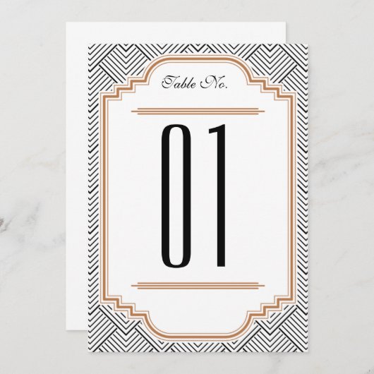 Vintage Tischnummer aus Diamant und Kupfer (Vorne/Hinten)