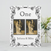 Vintage Tischnummer aus weißem und schwarzem Foto (Stehend Vorderseite)