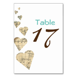 Vintage Tischnummer für KartenHerz-Karte