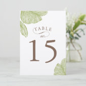 Vintage Tischnummer-Karten der Palme Tree Einladung (Stehend Vorderseite)