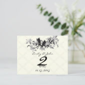 Vintage Tischnummer-Karten für Hochzeiten von Vöge Postkarte (Stehend Vorderseite)