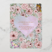 Vintage Tischnummer Periwinkle Peony Foil (Rückseite)