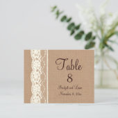 Vintage Tischnummer von Elfenbein und mittelschwer (Stehend Vorderseite)