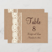 Vintage Tischnummer von Elfenbein und mittelschwer (Vorne/Hinten)