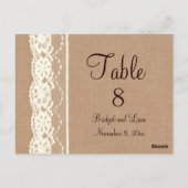 Vintage Tischnummer von Elfenbein und mittelschwer (Rückseite)